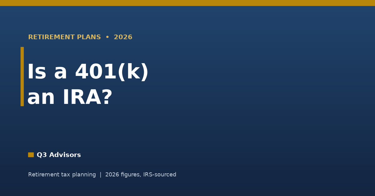 Is a 401(k) an IRA? How They Differ (2026)