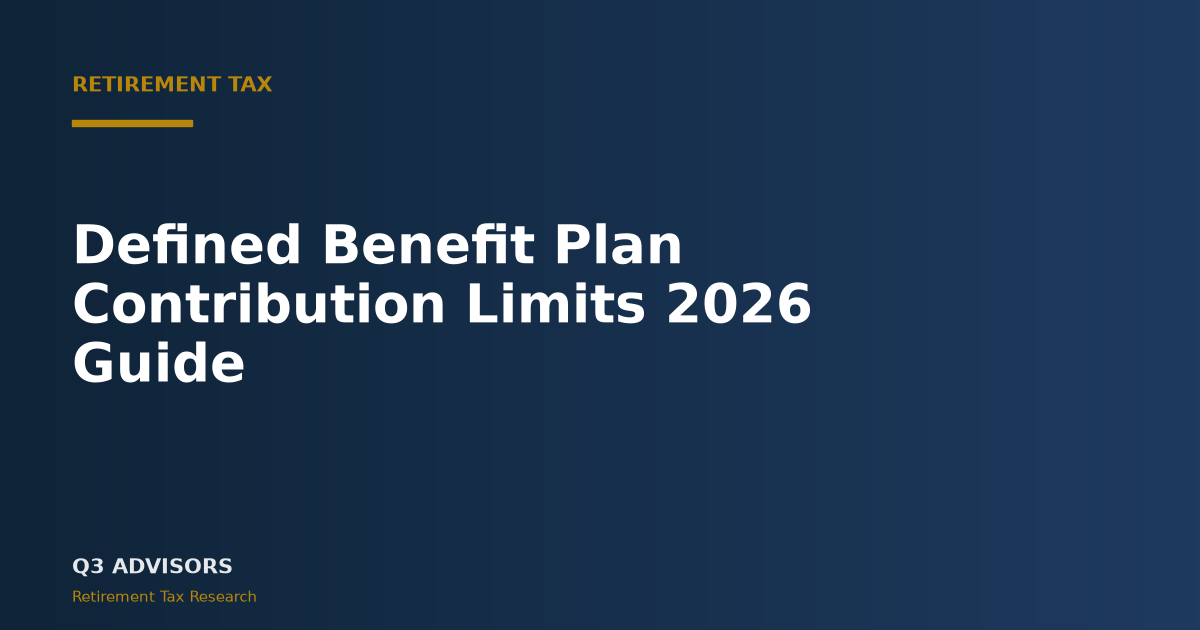 Defined Benefit Plan Contribution Limits 2026 Guide