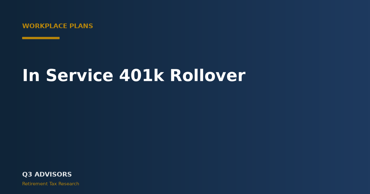 In Service 401k Rollover: 2026 Rules, Eligibility, and Tax Guide