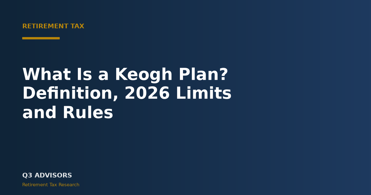 What Is a Keogh Plan? Definition, 2026 Limits and Rules