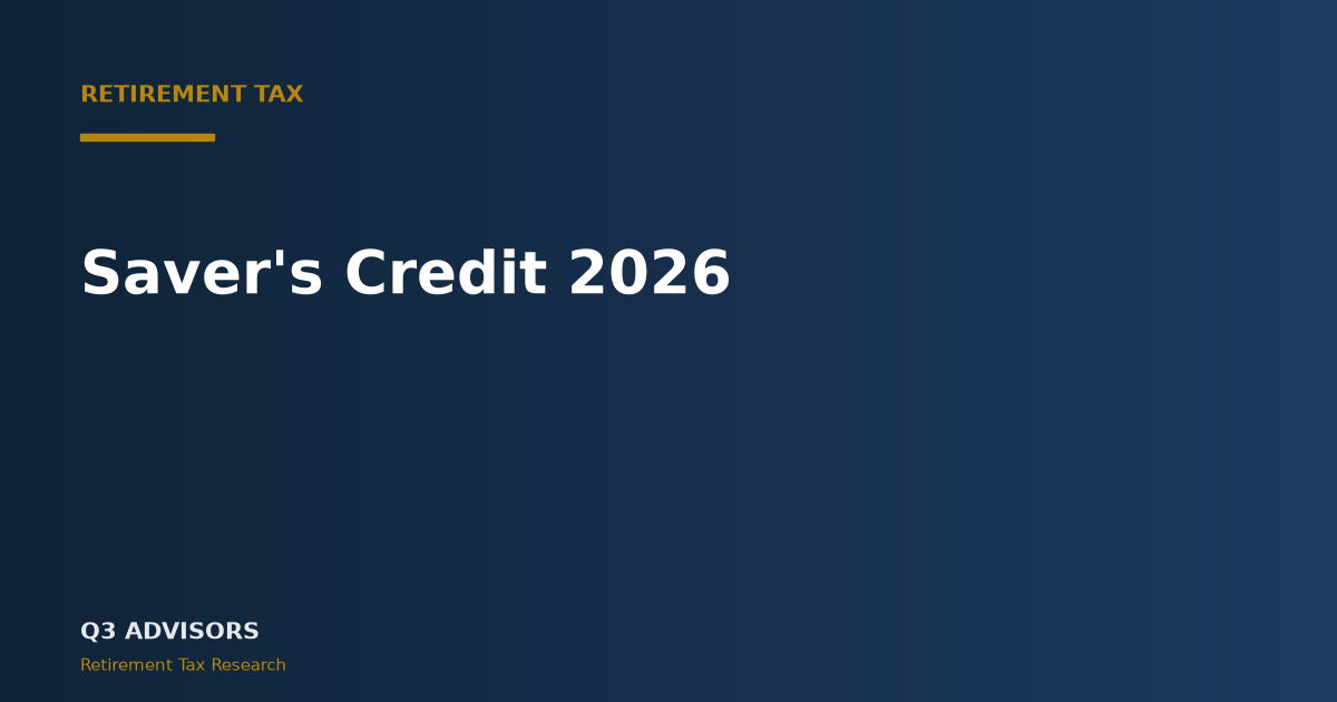 Saver’s Credit 2026: Income Limits, Rates, and Form 8880