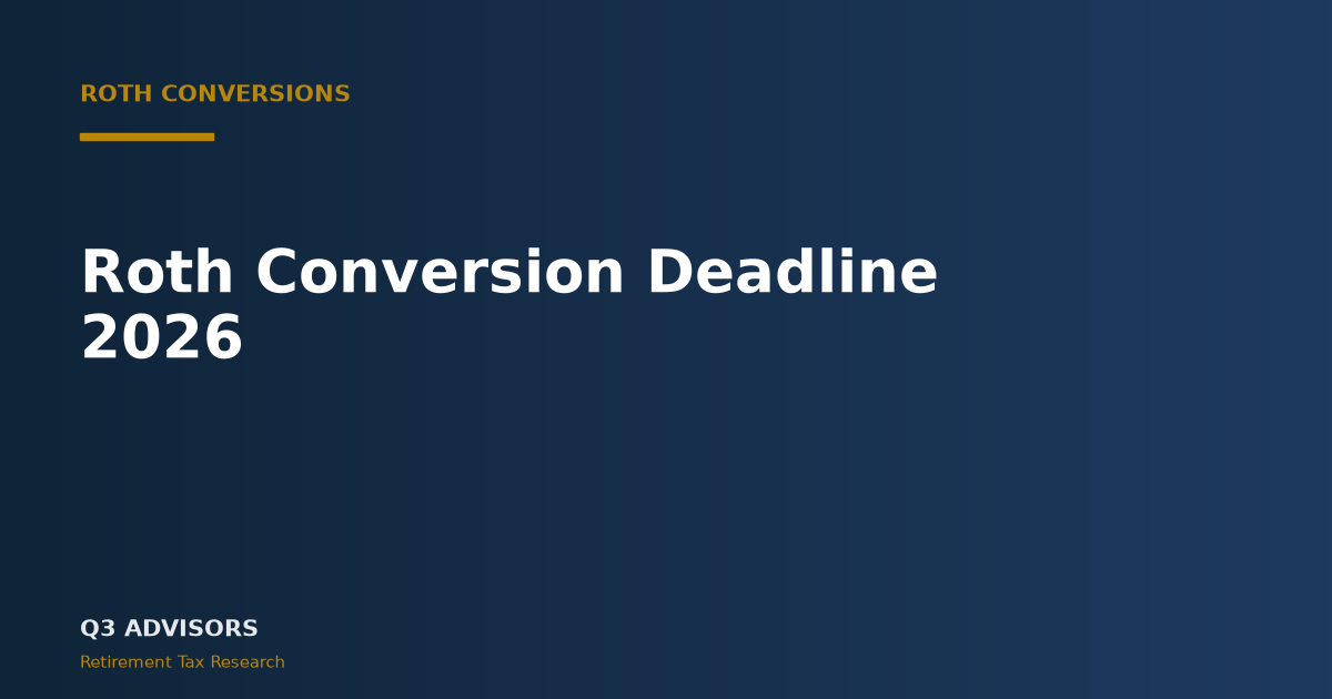 Roth Conversion Deadline 2026: The December 31 Rule