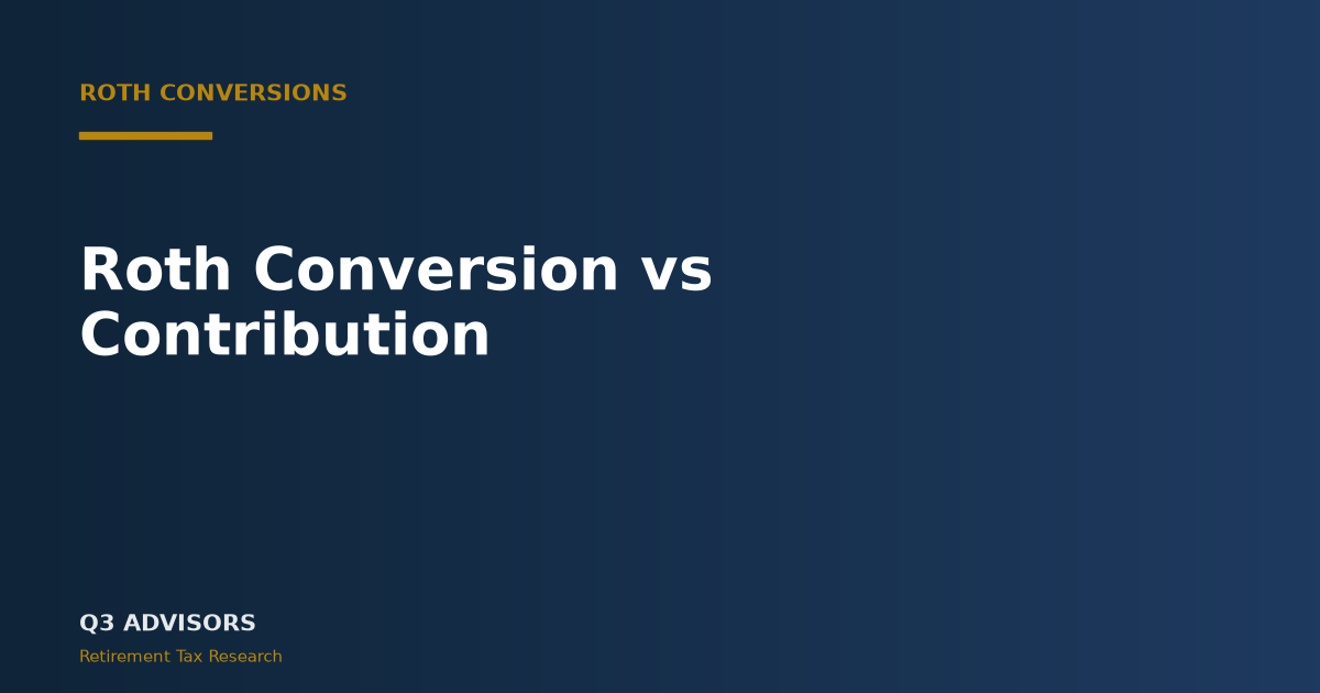 Roth Conversion vs Contribution: 2026 Rules