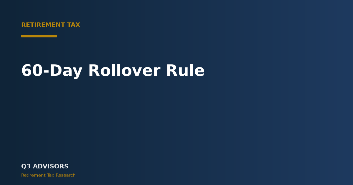60-Day Rollover Rule: Deadline, Limits, and Waivers (2026)