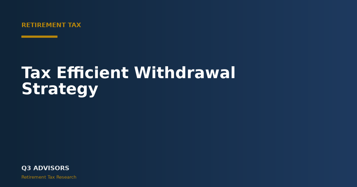 Tax Efficient Withdrawal Strategy: A 2026 Guide