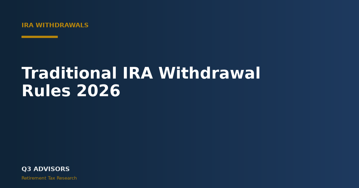 Traditional IRA Withdrawal Rules 2026: Ages, Penalty, and Taxes